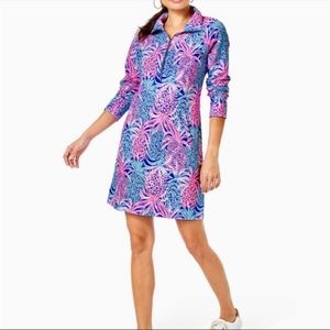NWT Lilly Pulitzer Skipper Dress XS Borealis Blue Tropic Down Low Style # 007889